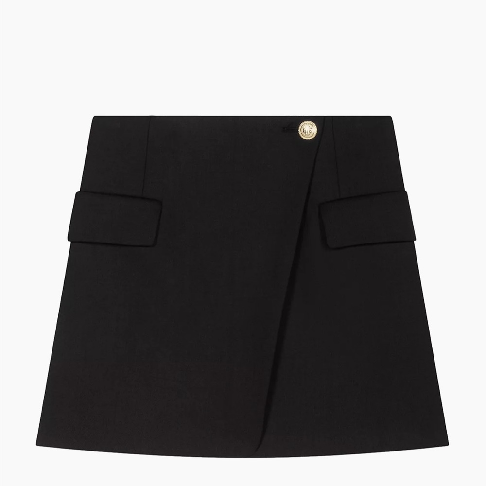 Maje Asymmetric wrap mini skirt